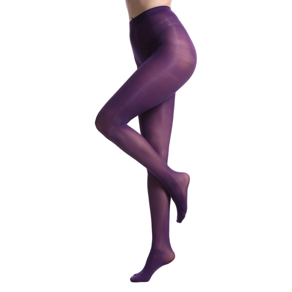 One Size Fits All NWOT Dark Purple Microfiber Pantyhose Tights